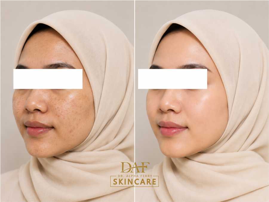 Perawatan bebas kusam, flek, dan bekas jerawat DAF Skincare